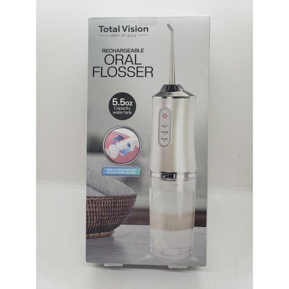 Total Vision Rechargeable Oral Flosser 5.5oz Water Tank Dental USB Waterproof - Picture 2 of 8